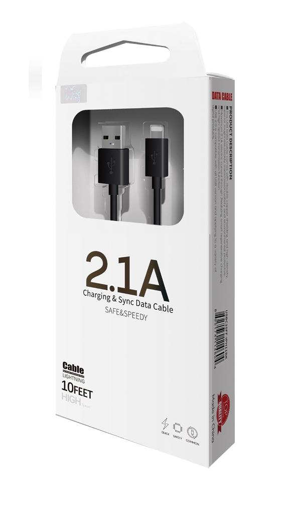 High Quality 10-Feet Rubberized iPhone Lightning 8 Pin Cable Cord in Black, photo 5 of 5