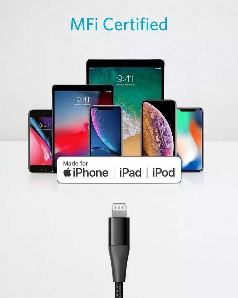 Anker USB C to Lightning Cable 6ft Mfi Certified Nylon Braided for iPhone 11-11 pro-11 pro max- 12-12 pro max- 13- 13 pro max- 13 mini- 12 mini- XR, photo 4 of 5