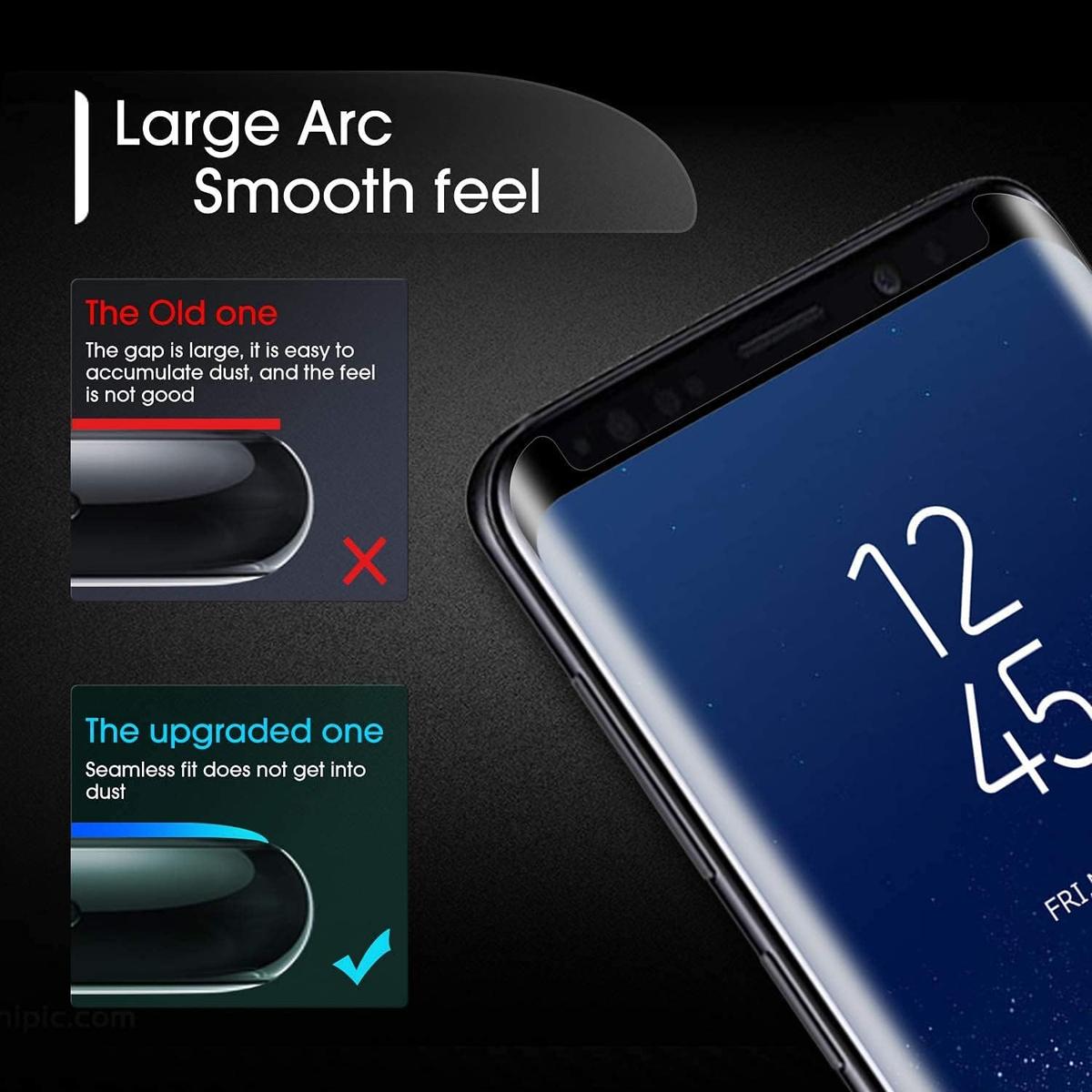 Pack of 3 Samsung Galaxy S8 Tempered Glass Screen Protectors – Case Friendly, HD Clear & Bubble-Free Application, photo 3 of 4