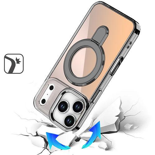 iPhone 17 Pro Max CHROME HQ Rotational Magnetic Ring Hybrid Case – Black, photo 3 of 3