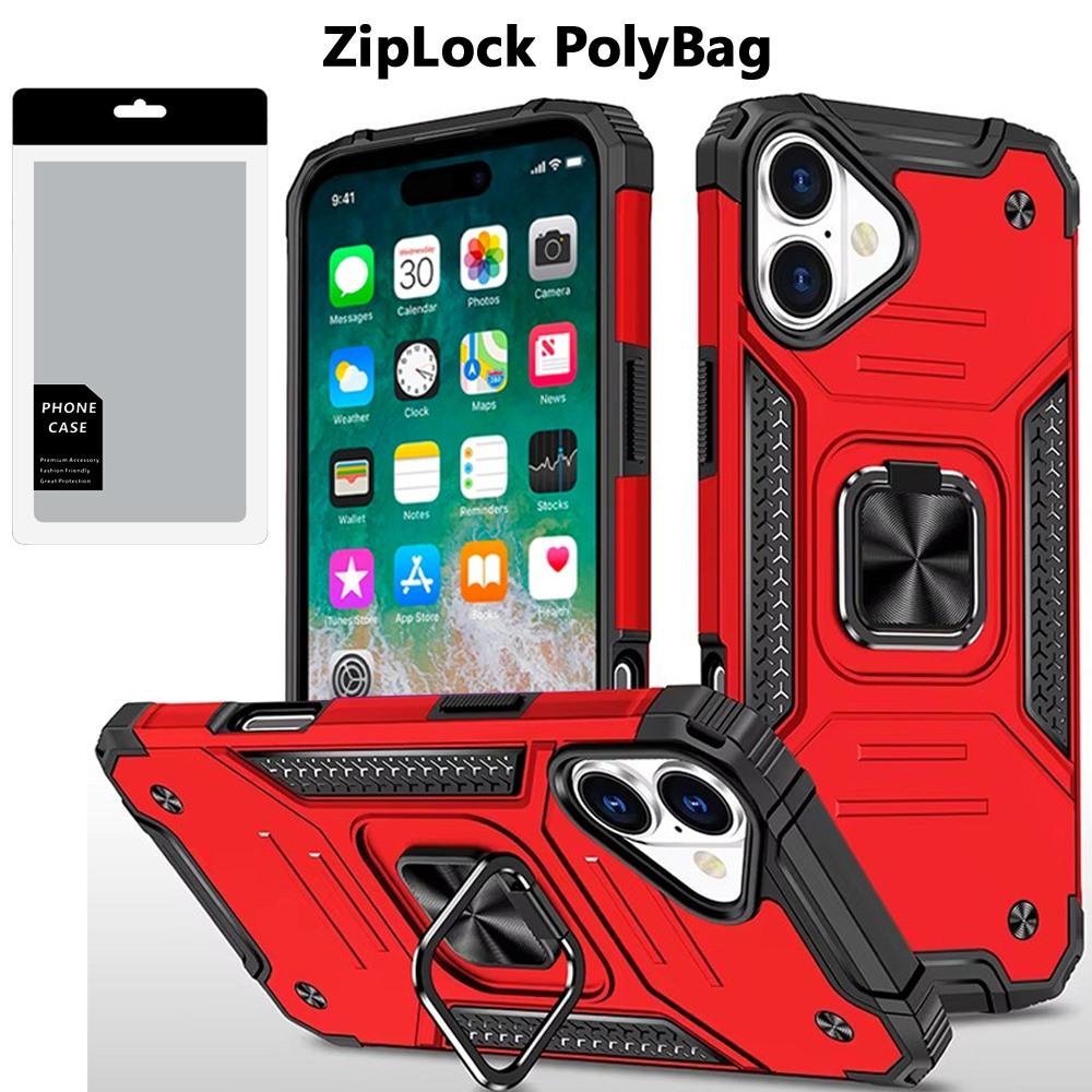 iPhone 16 Plus 6.7" Robust Magnetic Kickstand Hybrid Case | Heavy-Duty Shockproof Rugged Cover with 360° Ring Stand, photo 3 of 3