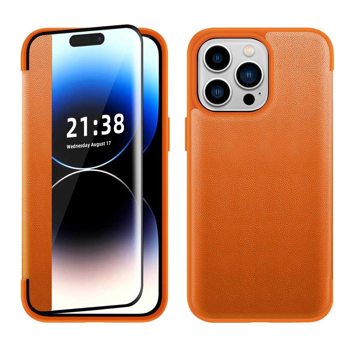 Apple iPhone 12 Pro Max 6.7" PU Leather Window Flap Case with Smart View Cover