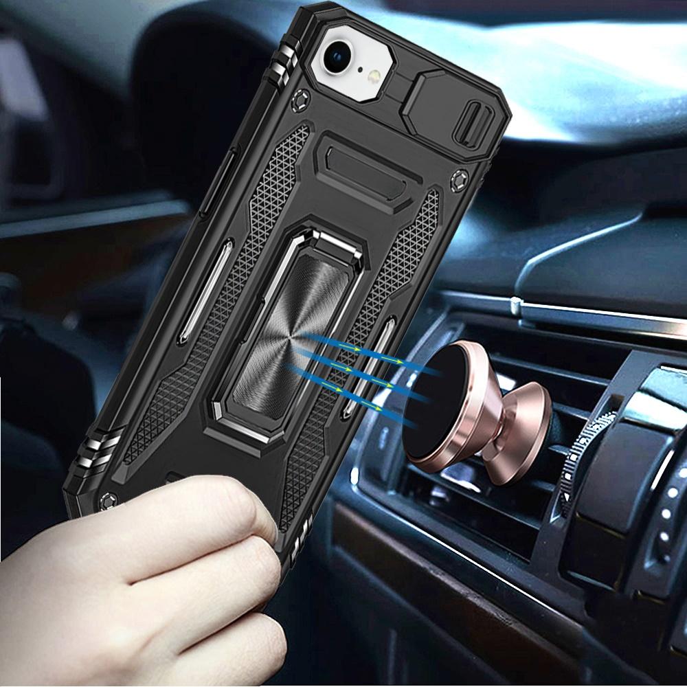 iPhone 16E / SE4 Utter Tough Hybrid Case – Movable Camera Cover with Metal Ring Kickstand & Rugged Protection, photo 2 of 6