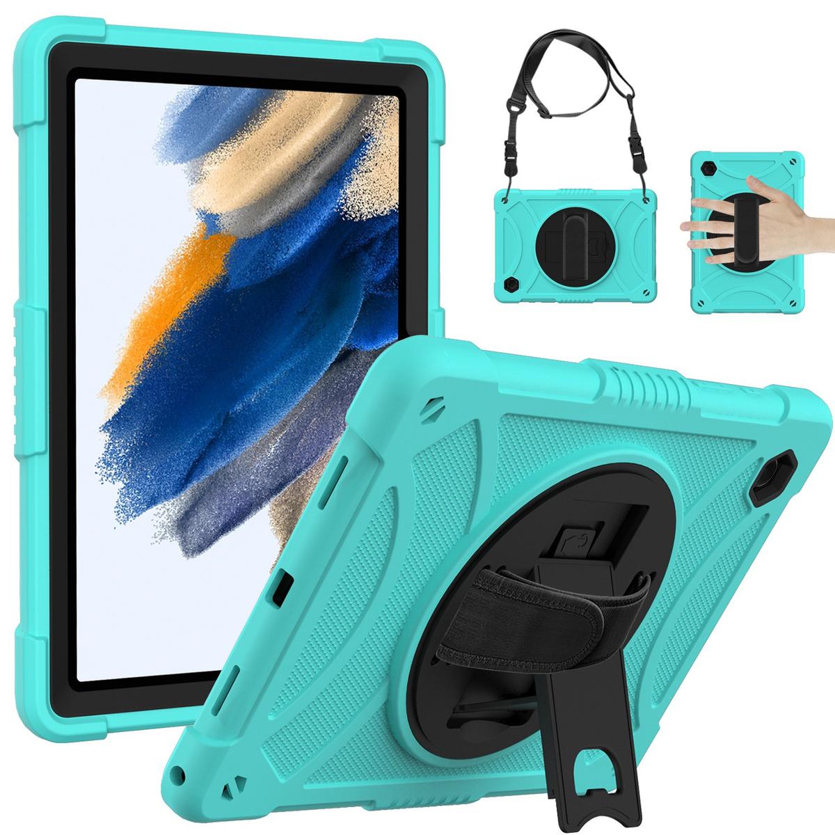 Samsung Galaxy Tab A8 10.5 inch (2022) Tablet Hand and Shoulder Strap with Kickstand 3in1 Tough Hybrid - Teal