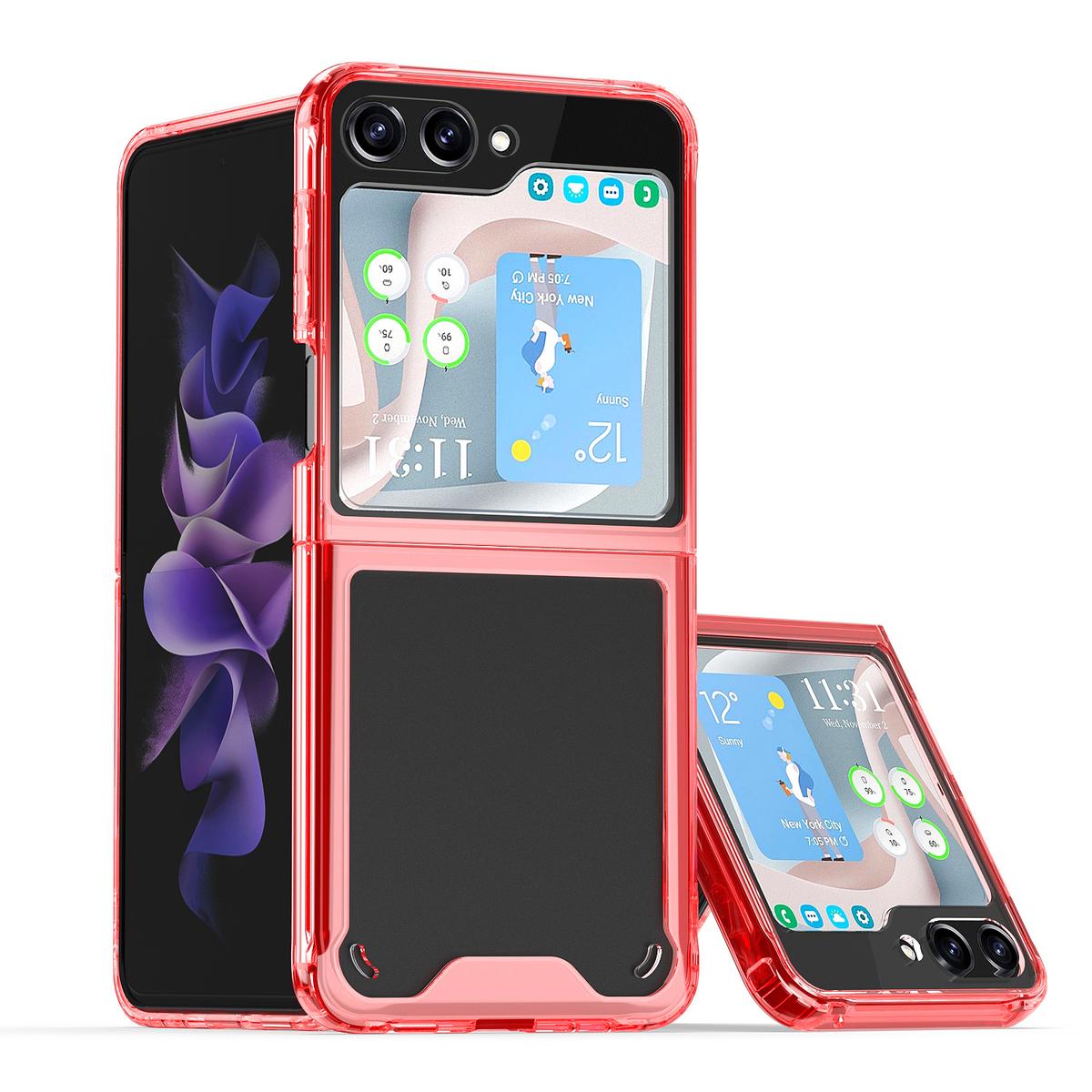Samsung Galaxy Z Fold 5 Transparent Hybrid Shockproof Case Cover - Red, photo 3 of 3