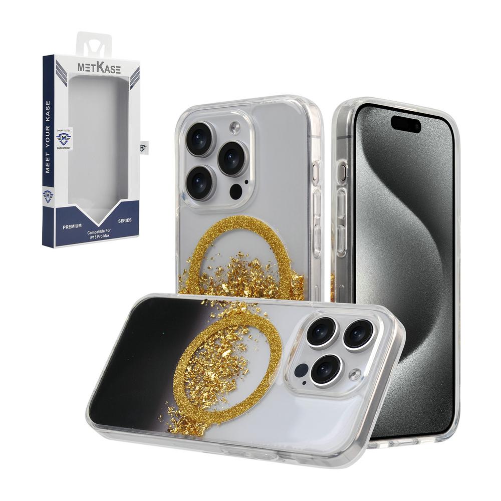 METKASE Glitter Transparent Shockproof MagSafe Case for iPhone 15 Pro, photo 5 of 10