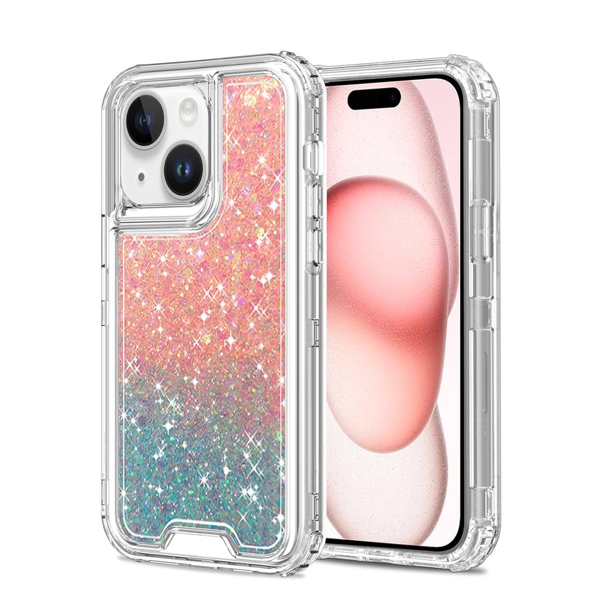 iPhone 13 Pro Max Epoxy Sticker Glitter 3-in-1 Shockproof Transparent Hybrid Case – Stylish Sparkle with Full Protection, photo 2 of 8