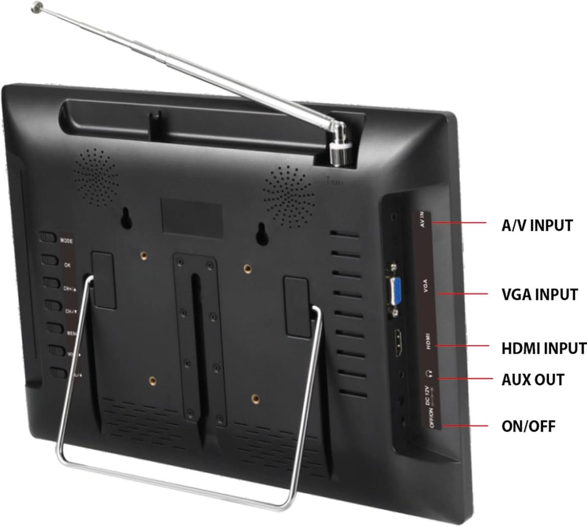 Audiobox 13" Portable Rechargeable LCD TV with Antenna, USB and SD Slot with Remote and Magnetic Antenna Base, photo 2 of 3