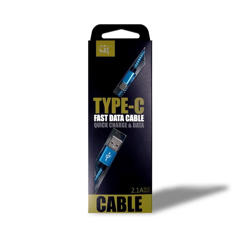 Heavy Duty 6-feet Fabric Type-C cable - Blue
