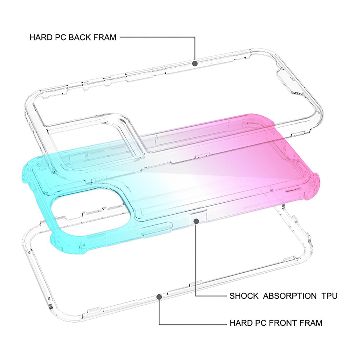 iPhone 13 Pro Max 3-in-1 Two-Tone Shockproof Transparent Hybrid Case – Dual-Layer Rugged Protection with Stylish Contrast, photo 3 of 5