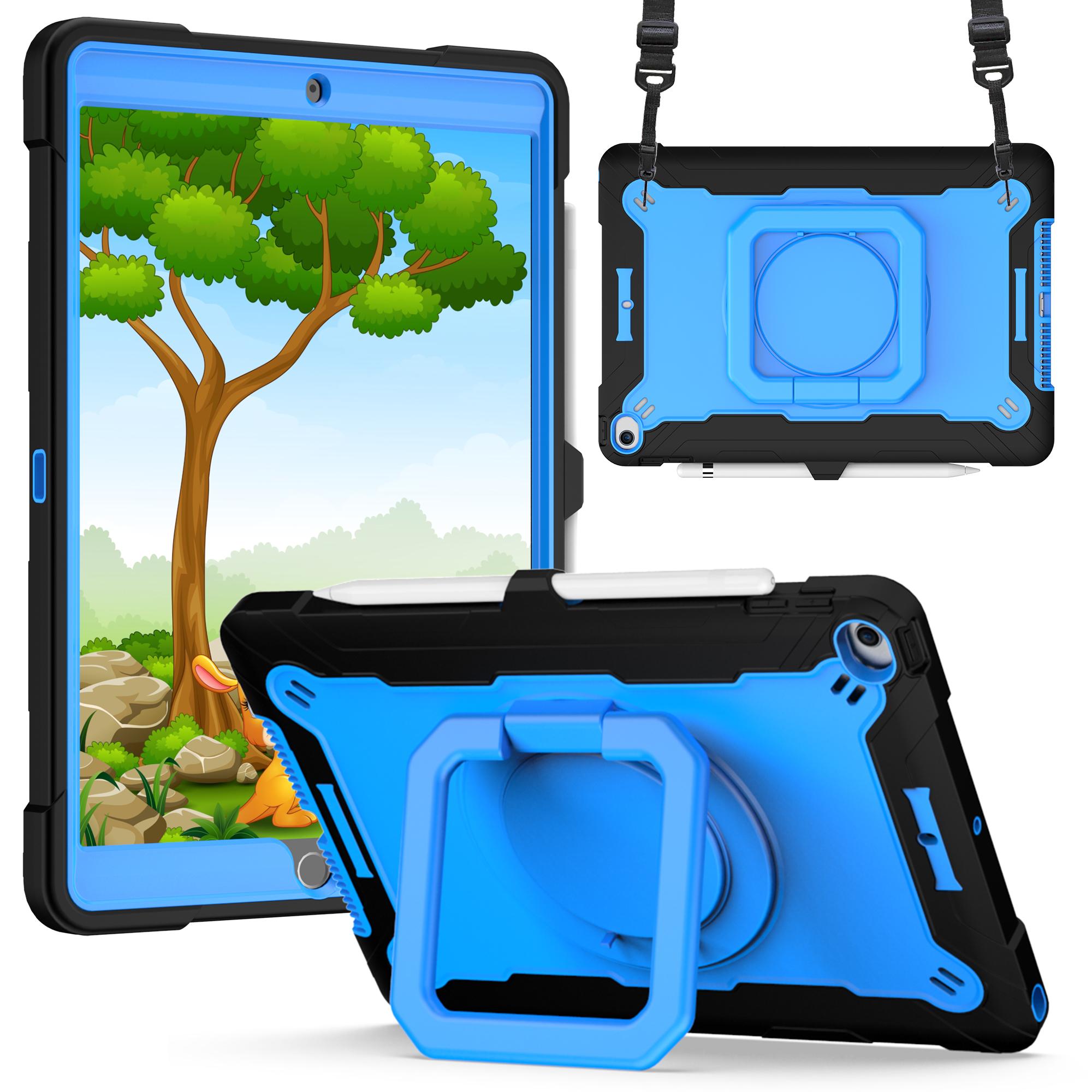 Samsung A9 Plus 11 inch Tablet Tough Hybrid Rotating 360 Degree Kickstand - Black+Blue