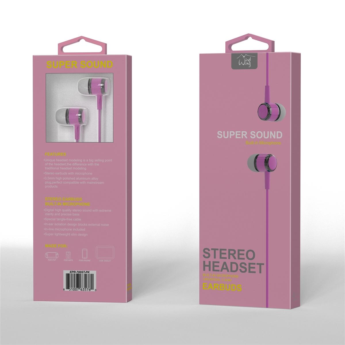 Premium Super Sound Universal Earbud 700ST - Pink