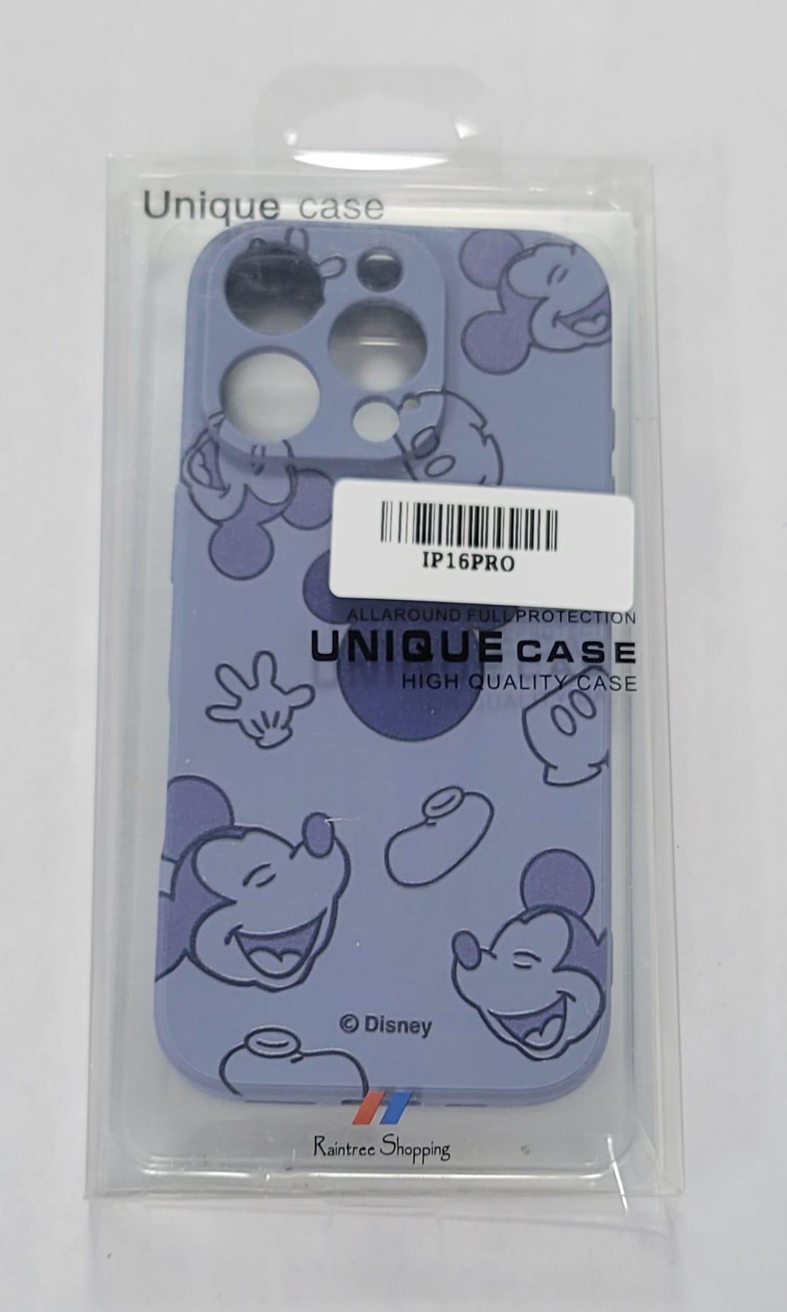 Classic Mickey Mouse Sketch iPhone 16 Pro Case – Playful Lavender Design