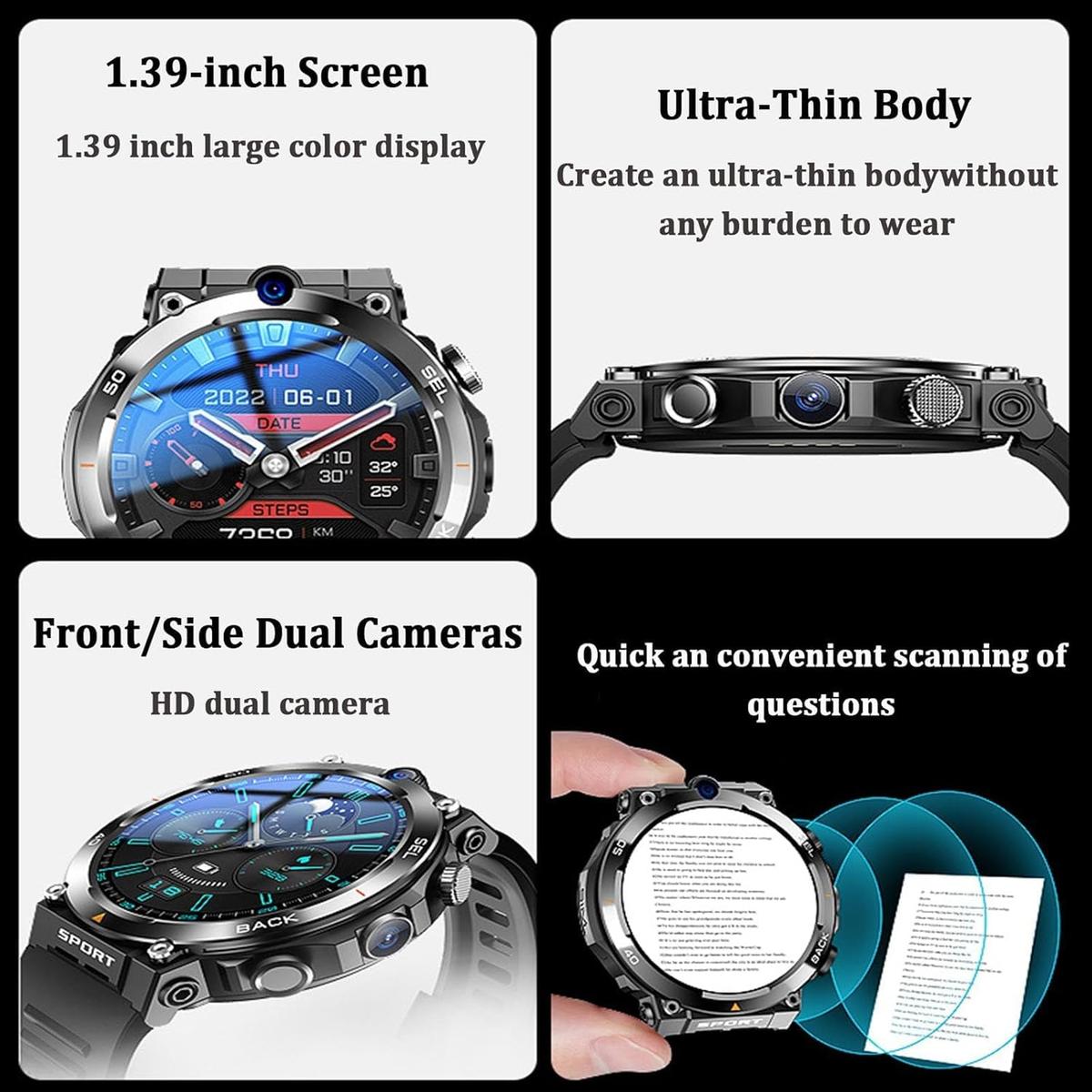 MiBoce Smart Watch for Men, All Network Communication Multifunctional Watch, with 1.52" Screen HD Dual Camera, Supports Video Calls, Heart Rate Monitor, Gifts for Men, photo 3 of 4