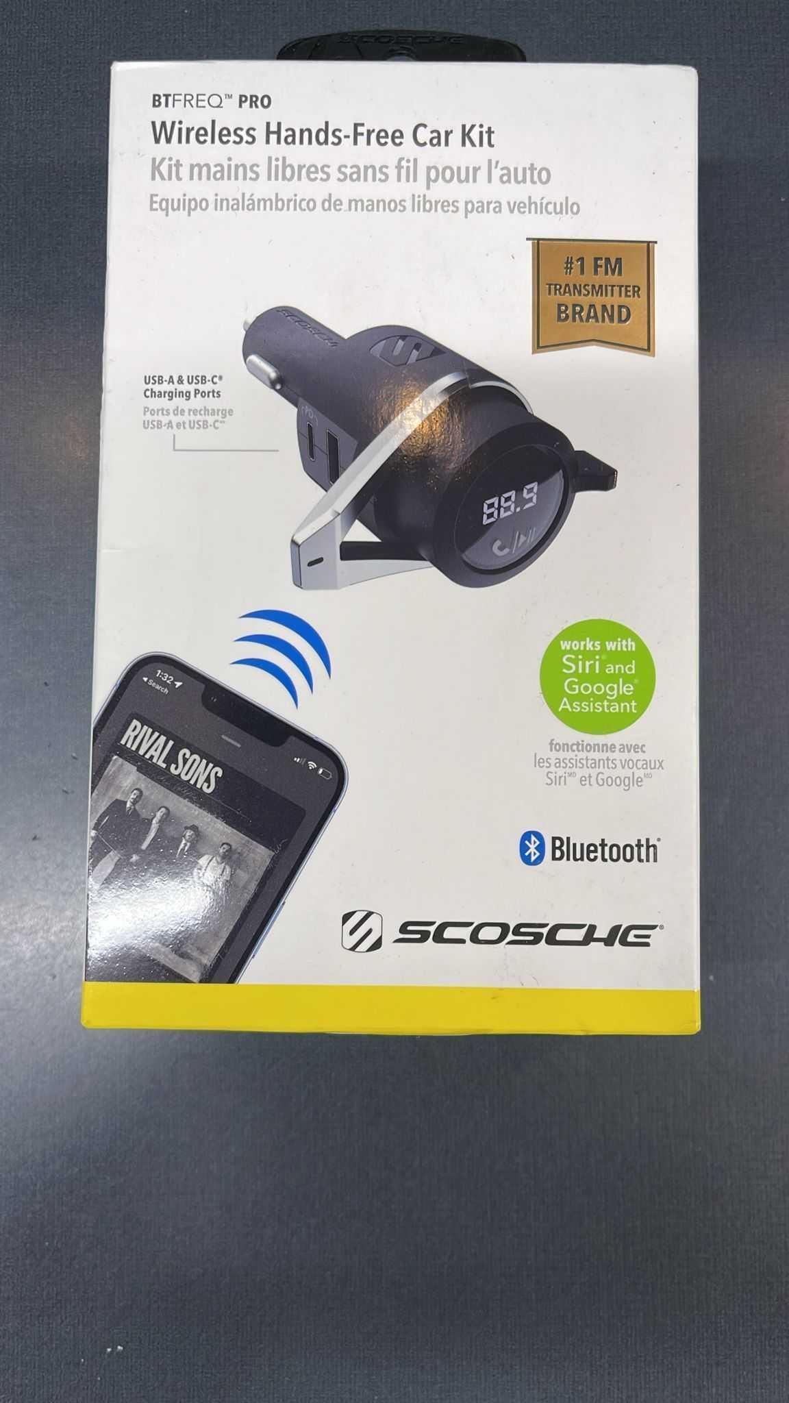 SCOSCHE BTFMPD3SR-SP USB-C Power Delivery Bluetooth Hands-Free Car Kit with Digital FM Transmitter, photo 3 of 3