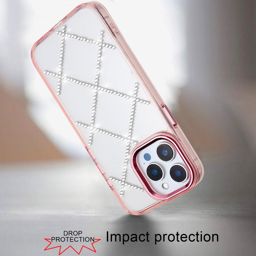 iPhone 14 Pro Max 6.7" Gem Glitter Diamond Transparent Hybrid Case – Colorful Sparkle TPU Hard Back Cover, photo 4 of 6