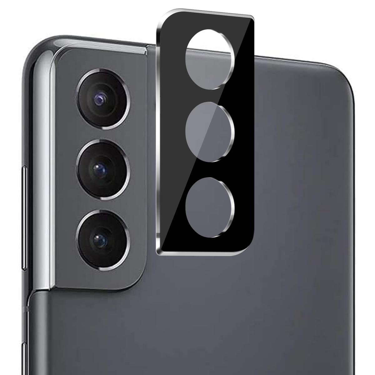 Samsung Galaxy S25 Plus / S24 Plus Camera Lens Colored Edge Tempered Glass Protector 2.5D - Black