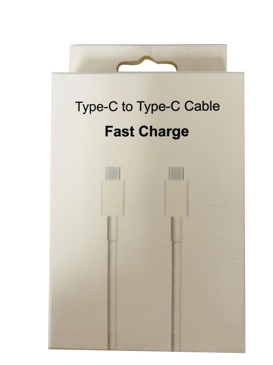 USB-C to USB-C Fast Charge Type C to Type C Cable Cord with Package in White, photo 9 of 10