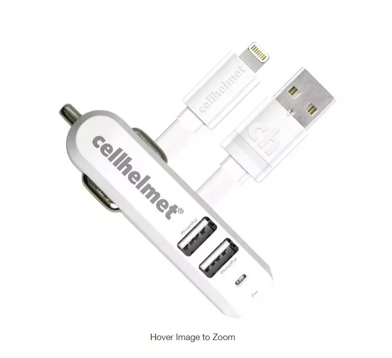cellhelmet CAR-4.8/3-B+F-LIGHT-3-W 4.8-Amp 3-Port USB Car Charger with USB-A