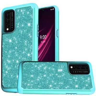 iPhone 13 (6.1") Glitter Bling Shinny Hybrid Case Cover-Teal