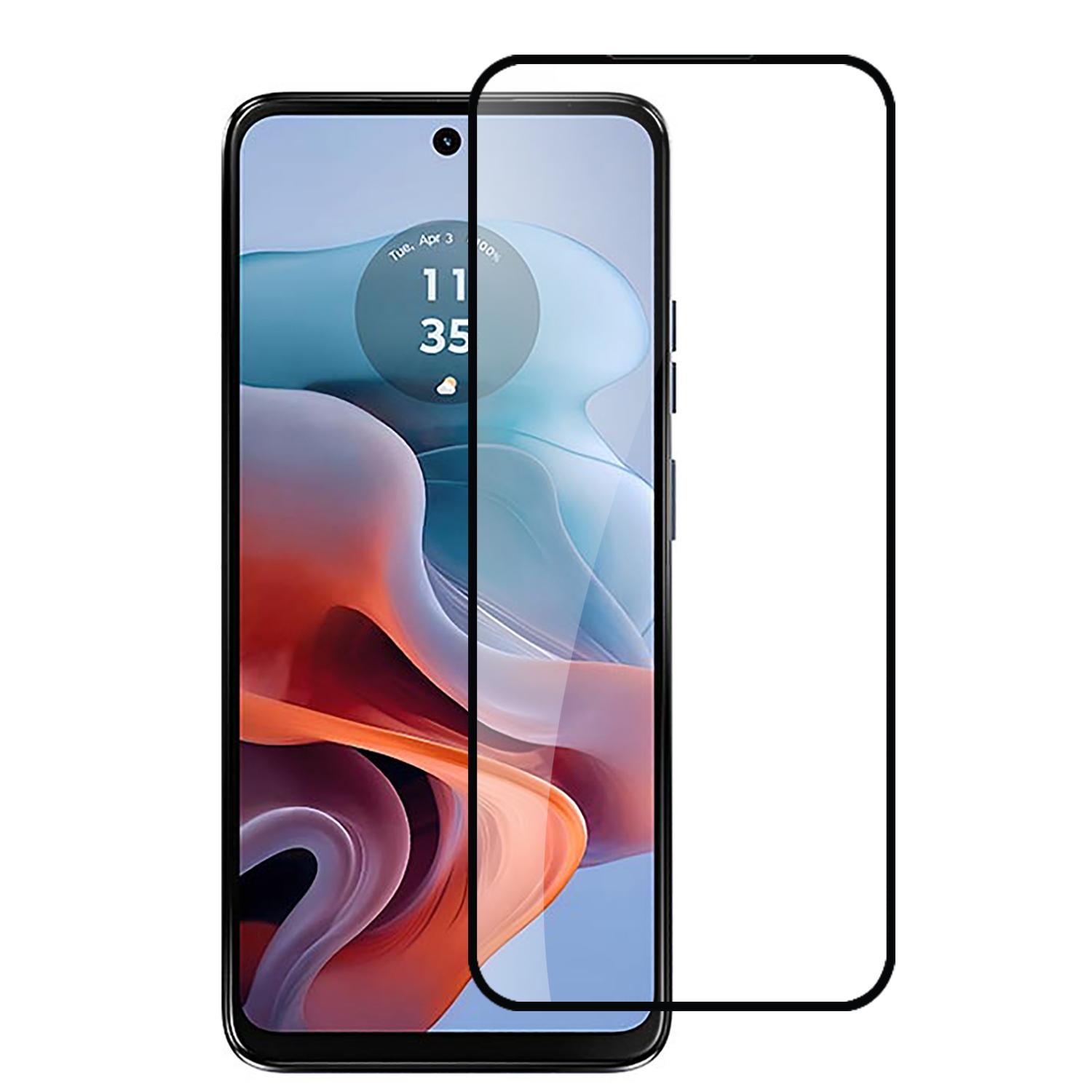 Motorola Moto G Stylus 5G 2024 Bulk White Paper Card Package Black edged Tempered Glass (Black)