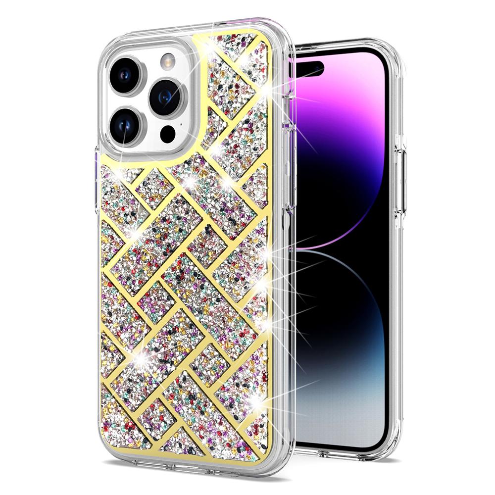 iPhone 15 Bling Hybrid Case Cover - D