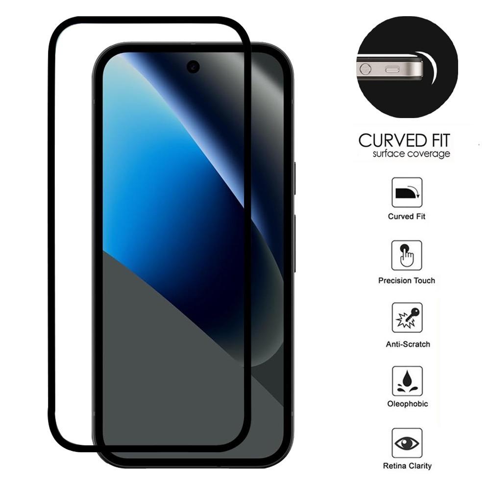 Google Pixel 10a Black Edge Tempered Glass Screen Protector, photo 2 of 4