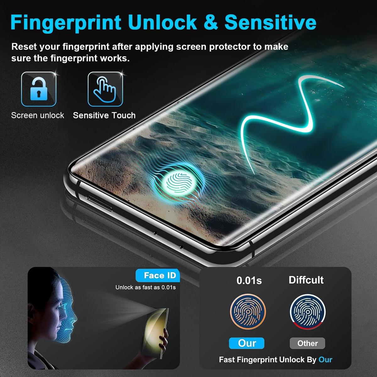 Pack of 3 Samsung Galaxy S21 Ultra Tempered Glass Screen Protectors – Case Friendly, HD Clear & Bubble-Free Application, photo 3 of 4