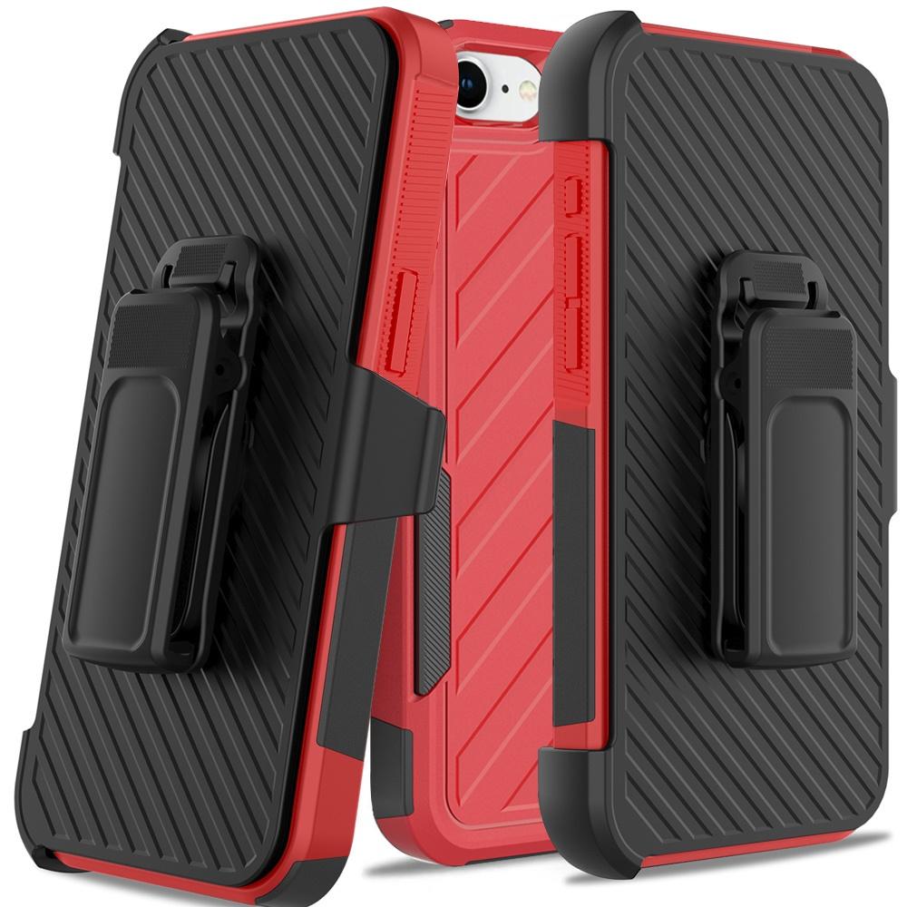 iPhone 16E / SE4 Noble-Lined Shockproof Dual-Layer Hybrid Case with Belt Clip Holster – Rugged Full-Body Protection, photo 7 of 9