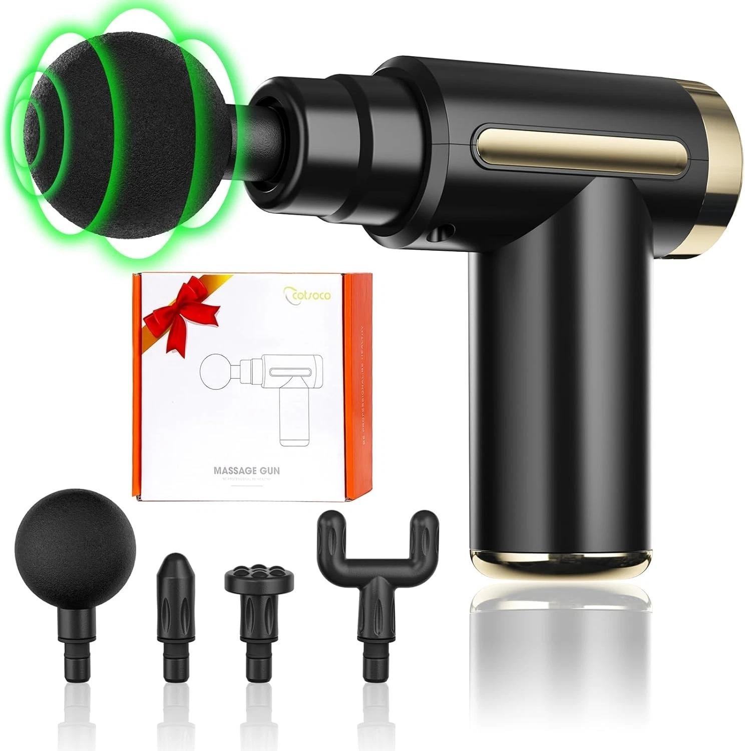 Cotsoco Professional Deep Tissue Percussion Massage Gun with 4 Massage Heads & 6 Speed Levels