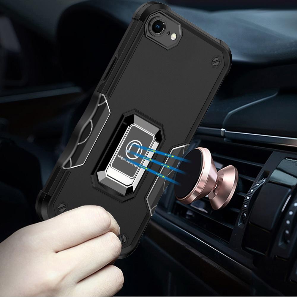 iPhone 16E / SE4 OPTIMUM Magnetic Ring Stand Hybrid Case – Shockproof Dual-Layer with 360° Grip & Kickstand, photo 2 of 4