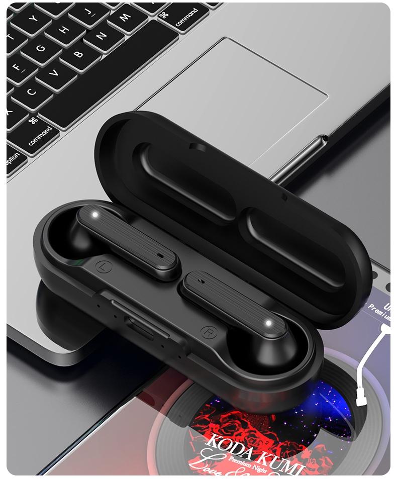 TWS True Wireless Bluetooth Stereo Earbuds with Charging Case-Black, photo 2 of 4