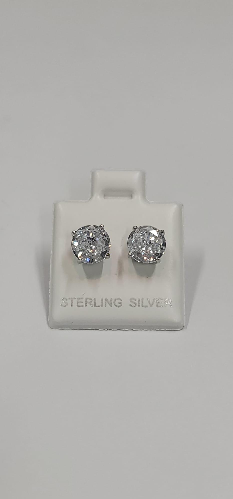 S925 Sterling Silver Moissanite Stud Earrings 7mm, photo 3 of 3