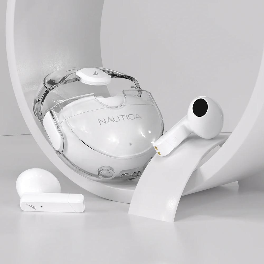 NAUTICA T320 Bluetooth Earbuds, Wireless Connection, 6 Hours Playtime, Bluetooth 5.1, Hands-Free Stereo Calls, Fast Auto Pair, IPX5 Splashproof, Lightweight Transparent Design for iOS, Android, photo 2 of 10