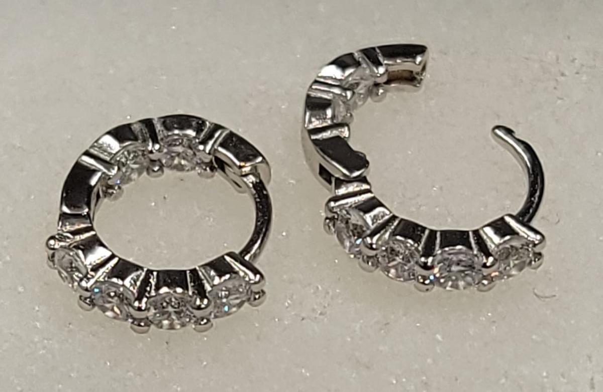 925 STERLING SILVER CZ 1.5CT EARRINGS, photo 2 of 4