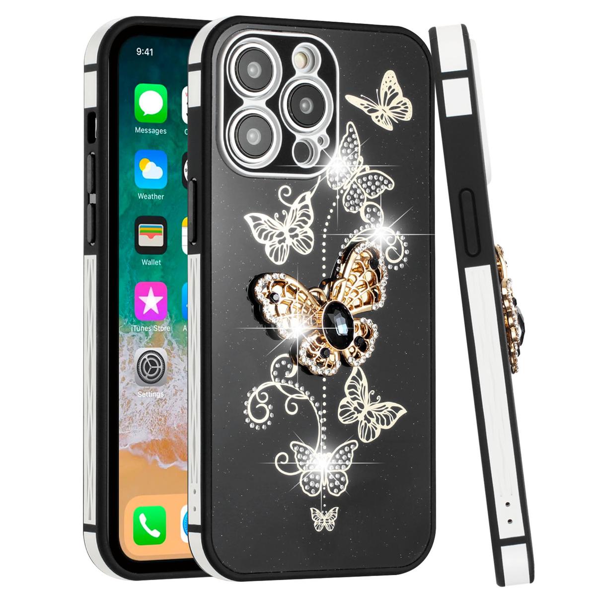 Apple iPhone 14 PRO 6.1" SPLENDID Glitter Butterfly Soft TPU Case Cover – Stylish & Flexible, photo 2 of 10