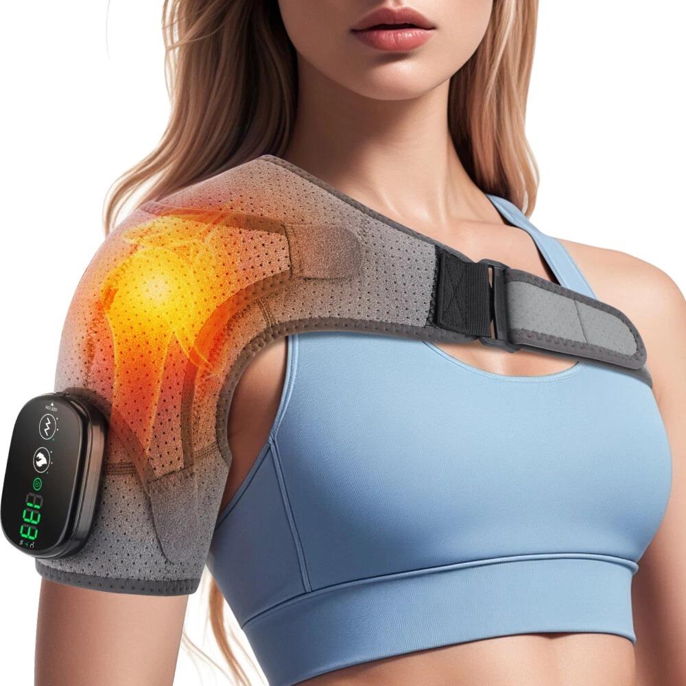 Electric Heated Shoulder Massager with Vibration Massage Brace Joint Pain Relief, photo 3 of 5