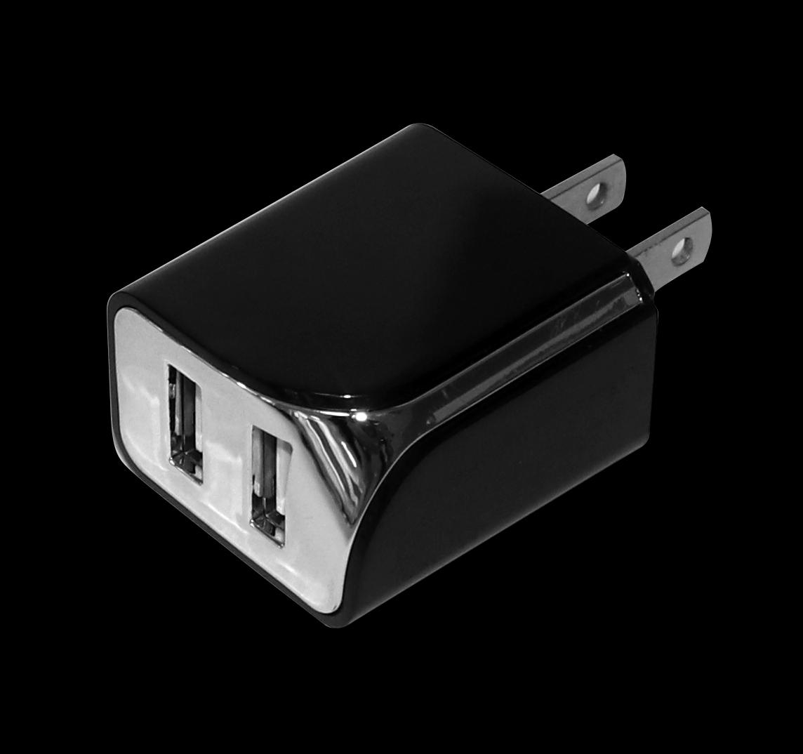 Premium High Quality Fast 3.1A Home Charger Adapter with Dual USB Ports in Black, photo 2 of 3