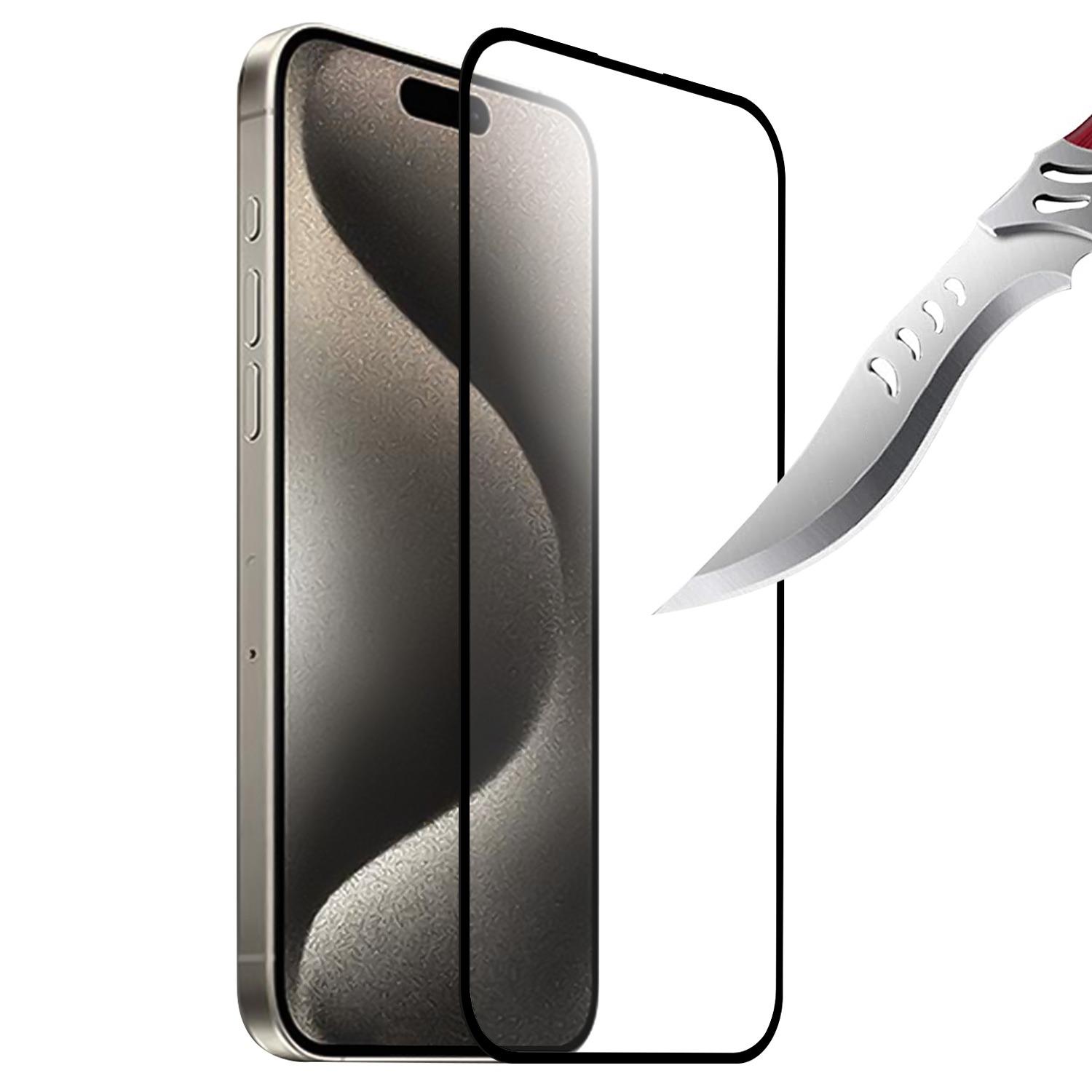 iPhone 16 Pro 6.3 Inch Black Edge Tempered Glass Screen Protector