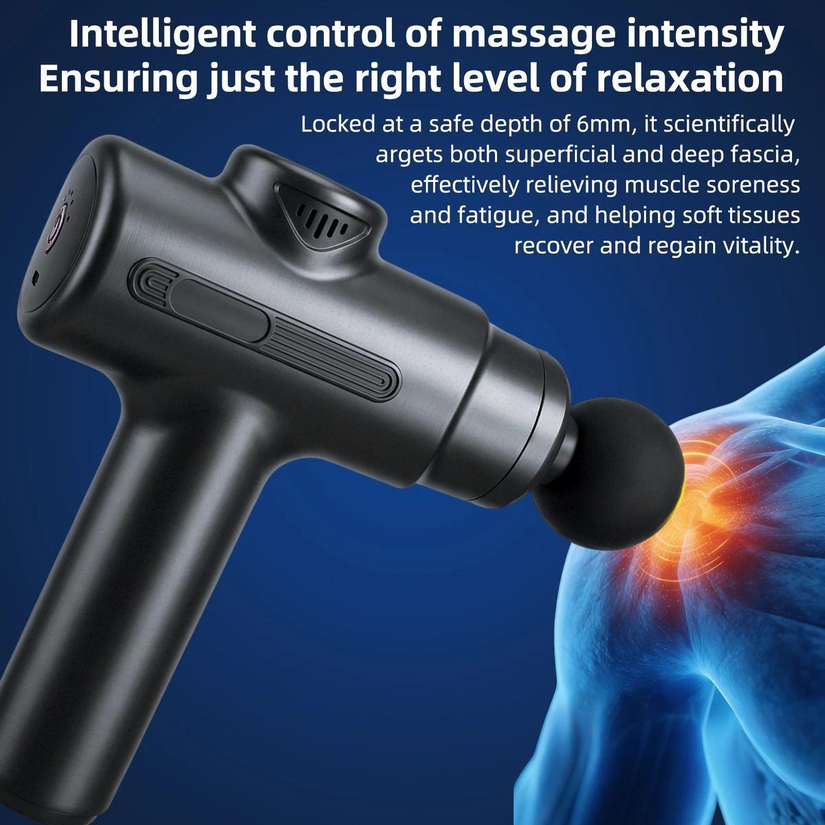 Massage Gun Percussion Massager Deep Tissue Muscle Vibrating Relaxing + 4 Heads, photo 4 of 5
