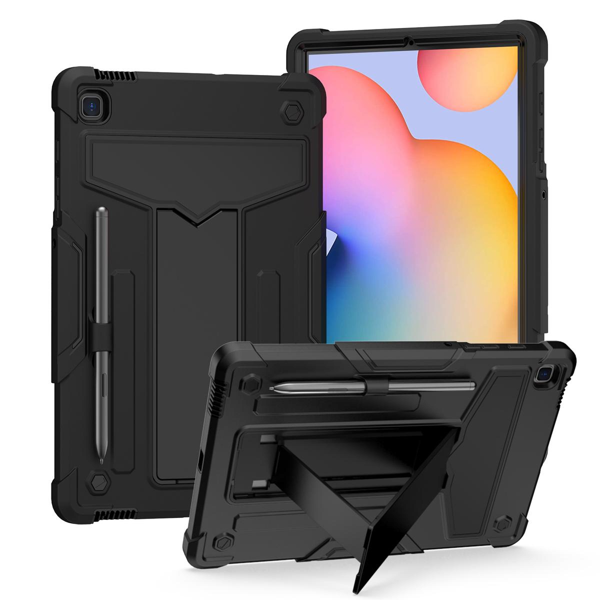 Samsung Galaxy Tab S6 Lite 10.4inch Tablet Vertical 3in1 Tough Hybrid Kickstand - Black/Black