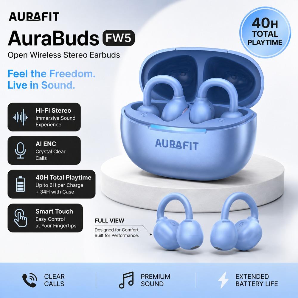 AuraFit AuraBuds FW5 Open Wireless Stereo Earbuds, photo 2 of 2