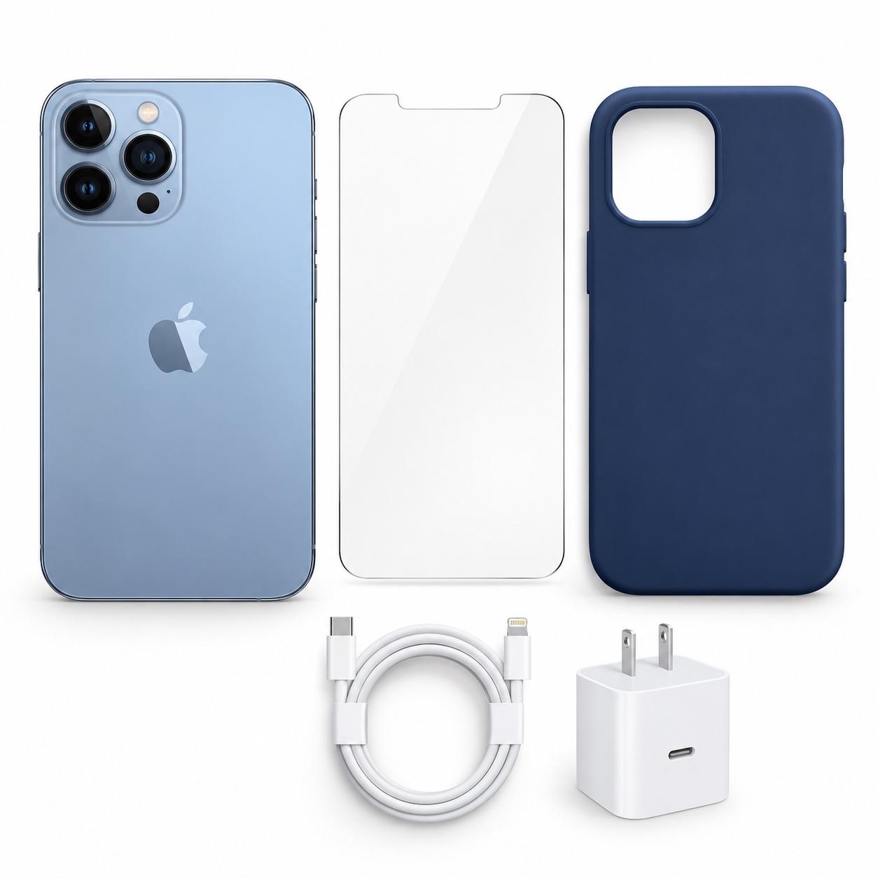 Apple iPhone 13 Pro Max 128GB Unlocked - Open Box, Excellent, 100% Battery - Bundle Deal with Case, Screen Protector, Cable & Power Adapter product