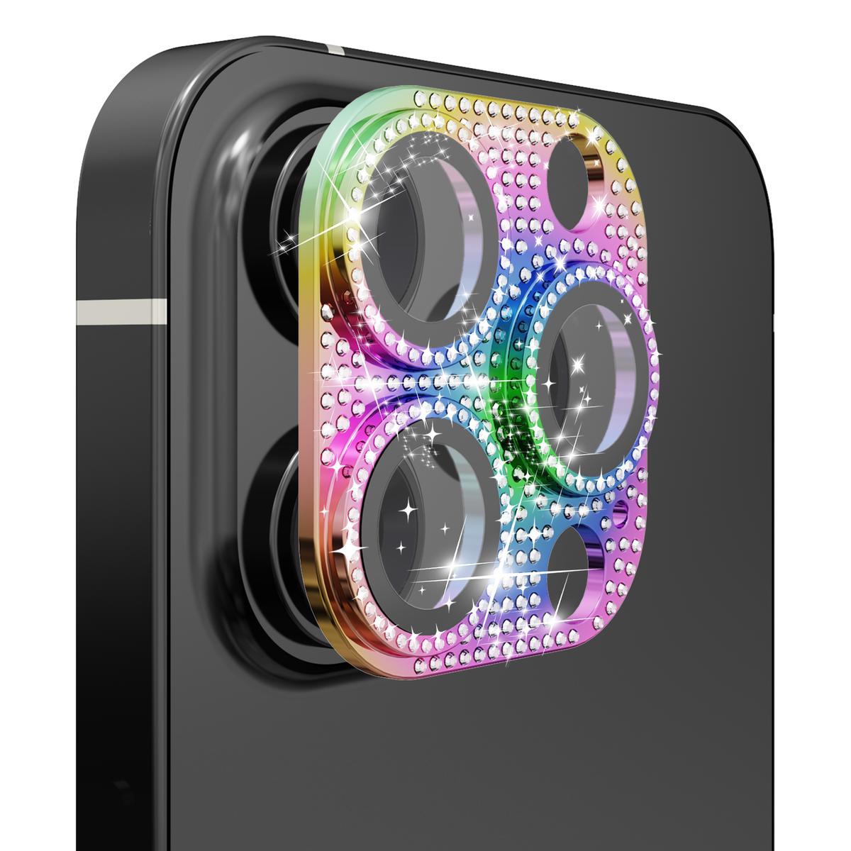 Apple iPhone 12 Pro Diamond Bling Camera Lens Full Tempered Glass - Mixed Color