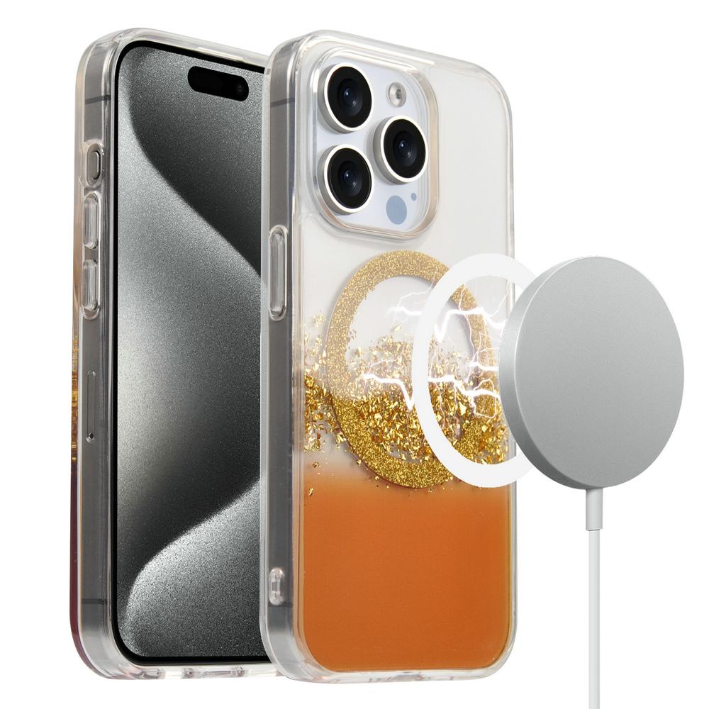 METKASE Glitter Transparent Shockproof MagSafe Case for iPhone 15 Pro, photo 8 of 10