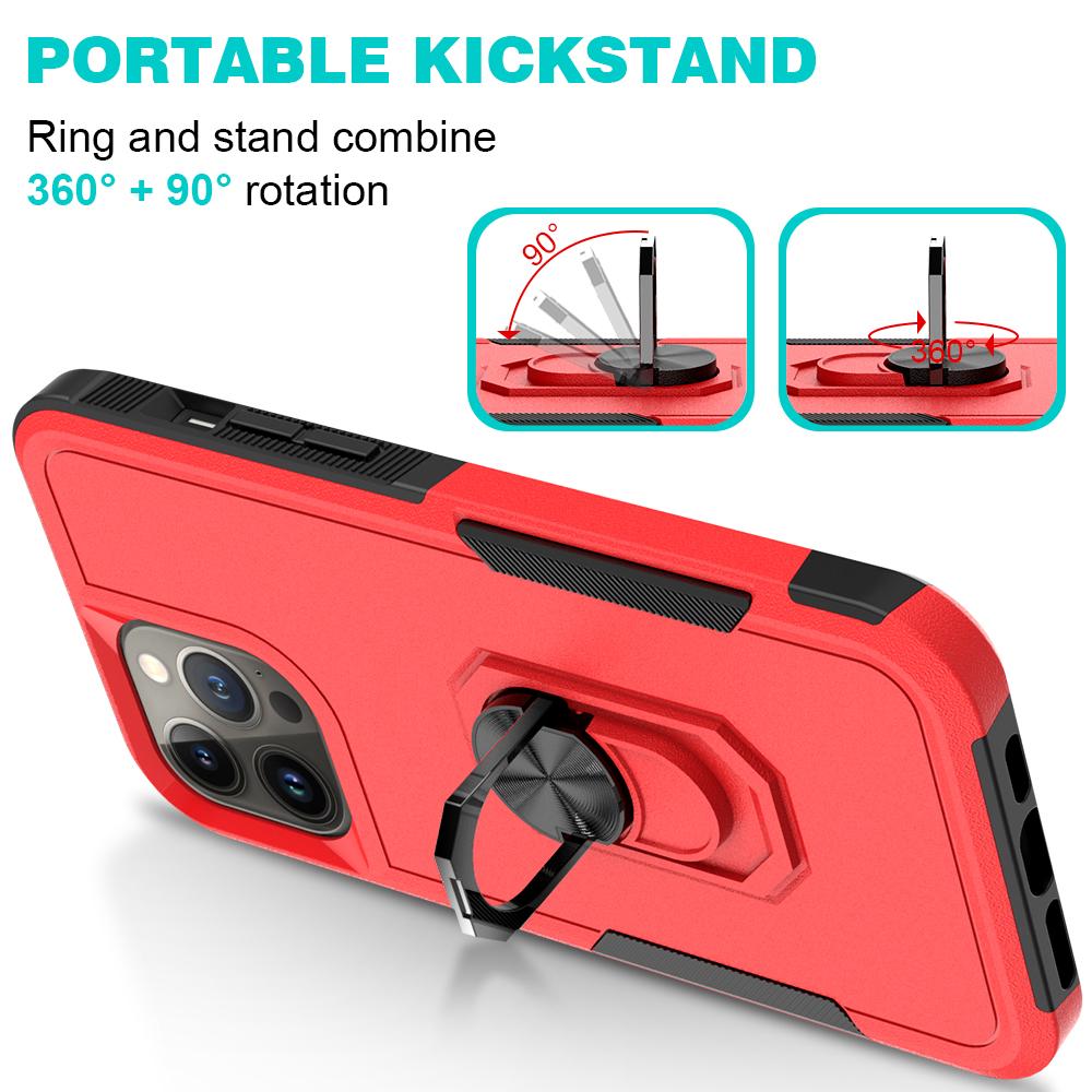 Apple iPhone 14 PRO 6.1" Perfect Tough Thick Hybrid Case with Metal Ring Stand | Heavy-Duty Shockproof Cover, photo 4 of 7