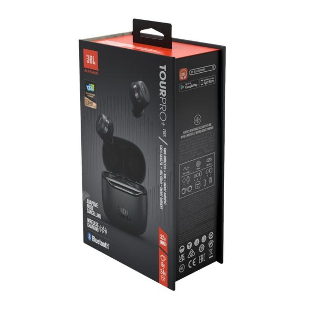 JBL Tour Pro+ TWS True Wireless Earbuds – Noise Cancelling, 32H Battery, Wireless Charging, Built-in Alexa & Google Assistant – Black