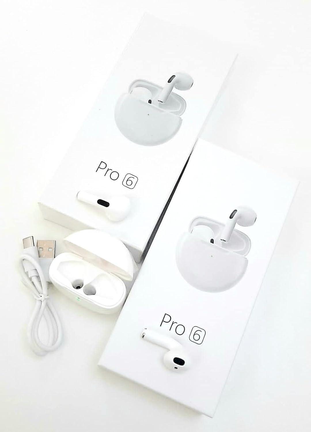Pro 6, Best Bluetooth Ear Buds, Bluetooth 5.1 Earphones, Auto-Pair Wireless Headphones, Smart Touch Headset With Mic, All Devices Supported, 1 year replacement Warranty by The Equip Store