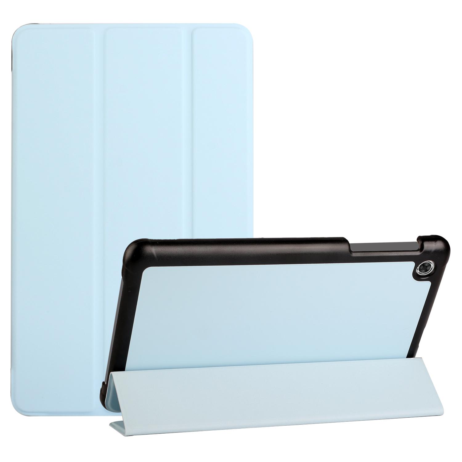 Alcatel joy tab 2 Trifold Magnetic Closure PU Leather Case Cover - Light Blue