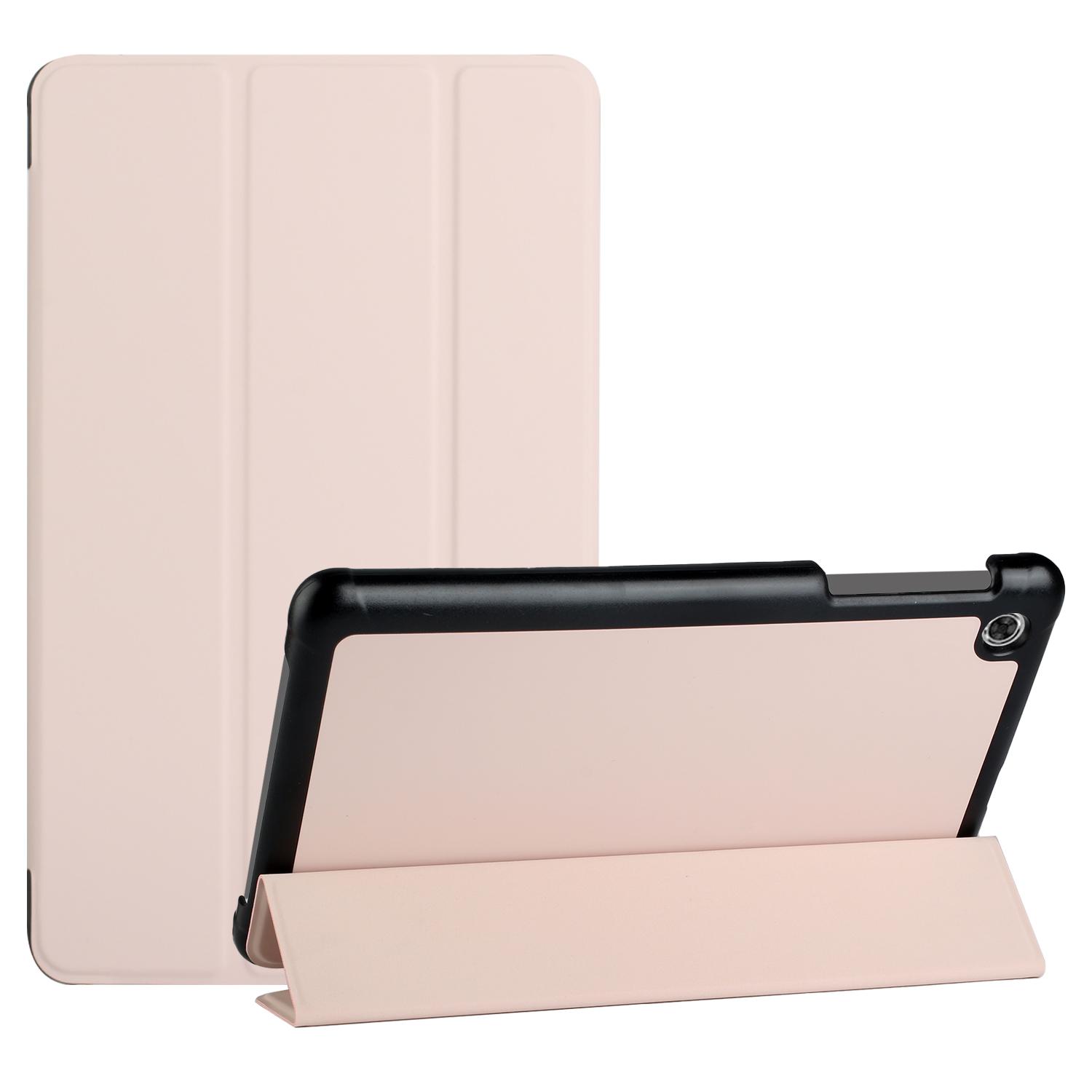 Alcatel joy tab 2 Trifold Magnetic Closure PU Leather Case Cover - Pink